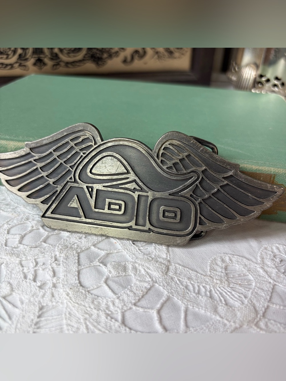 Vintage ADIO Skateboard Winged metal Belt Buckle Grunge Punk 90s
